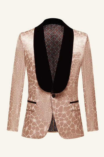 Szampan Żakardowy Szal Lapel 2 Piece Męskie Garnitury Formalne